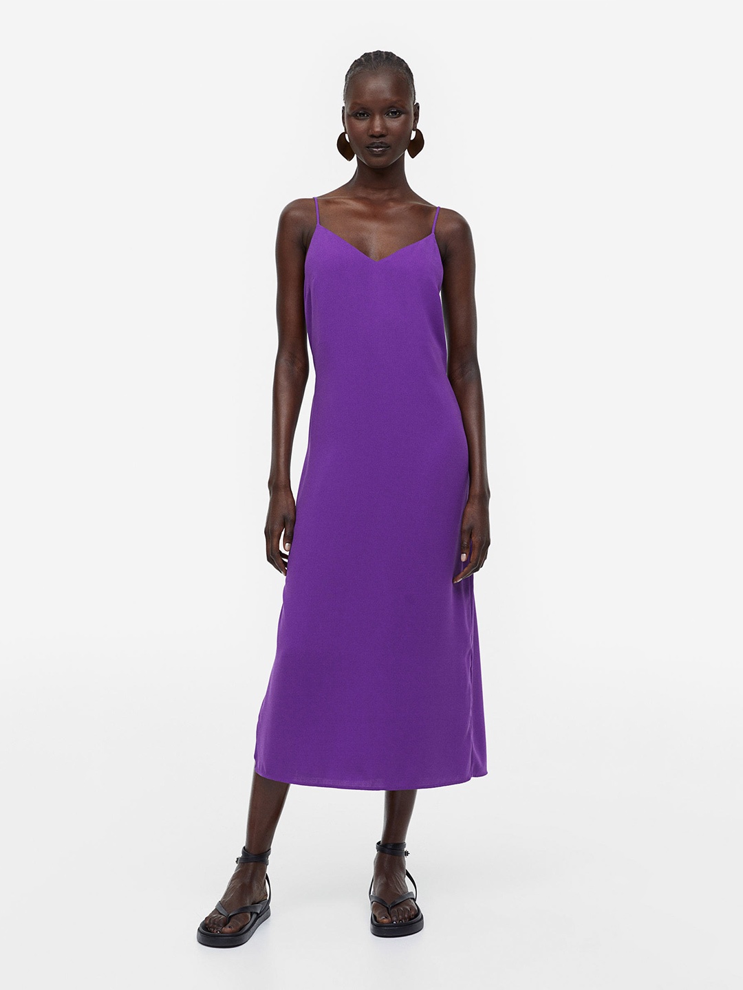 

H&M Crepe Slip Dress, Purple