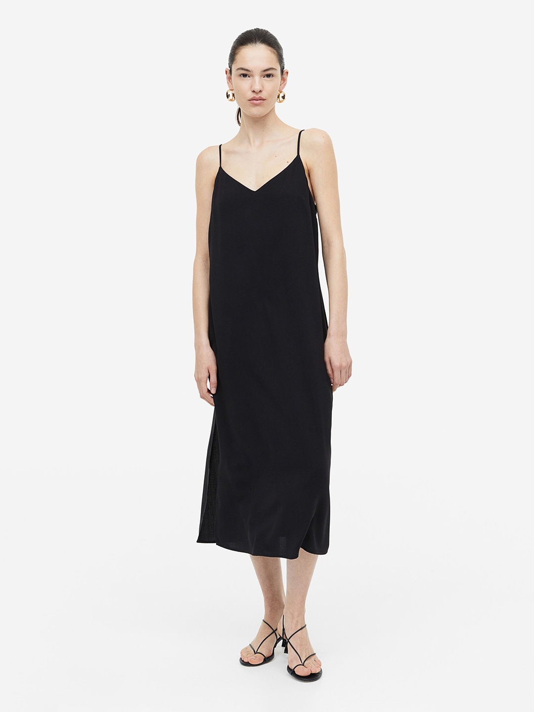 

H&M Crepe Slip Dress, Black
