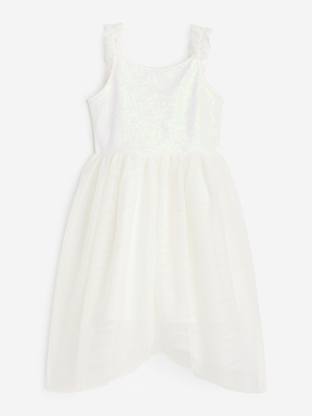 

H&M Girls Asymmetric Tulle-Skirt Dress, White