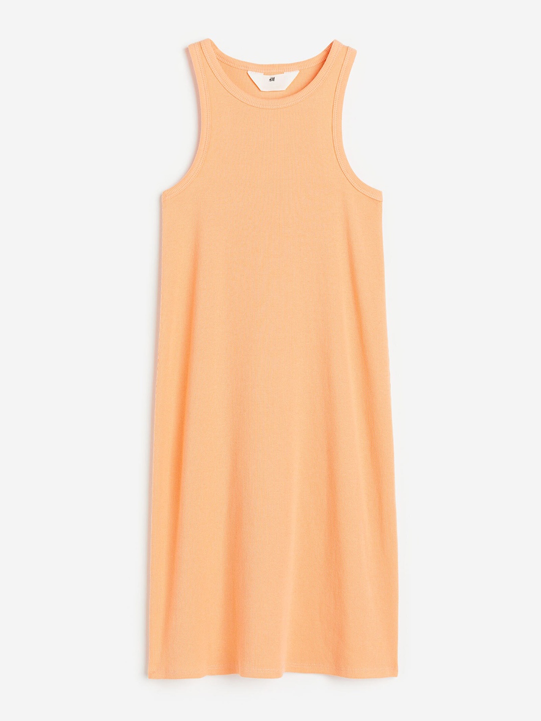 

H&M Girls Ribbed Jersey Dress, Orange