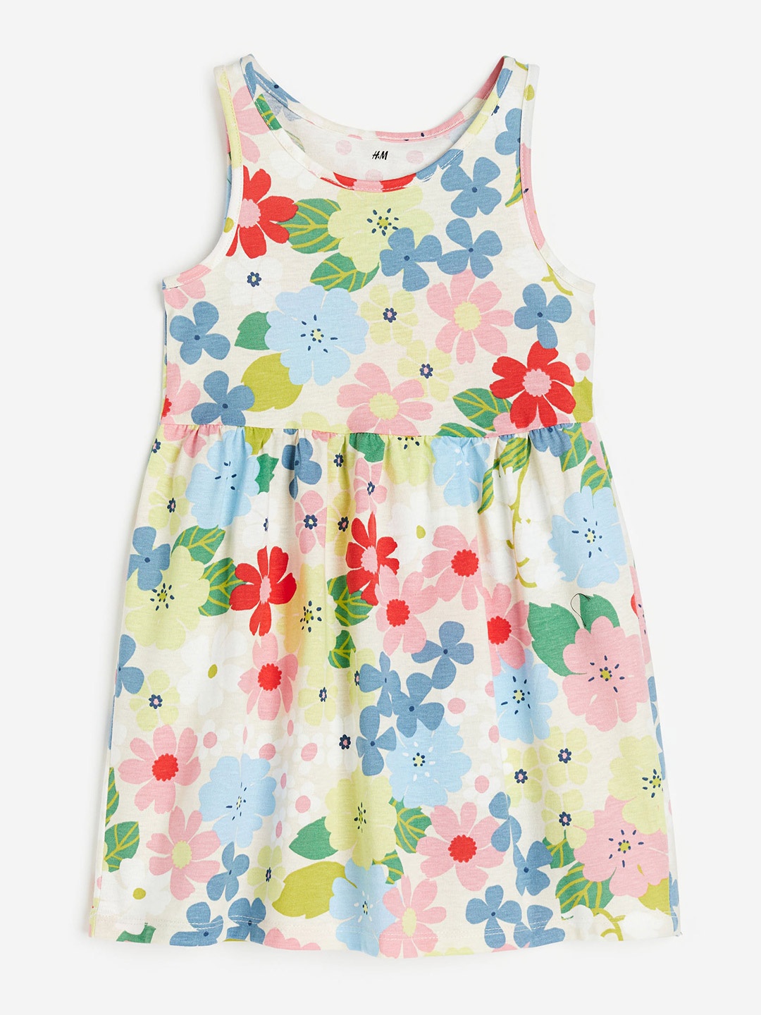 

H&M Girls Patterned Cotton Dress, White