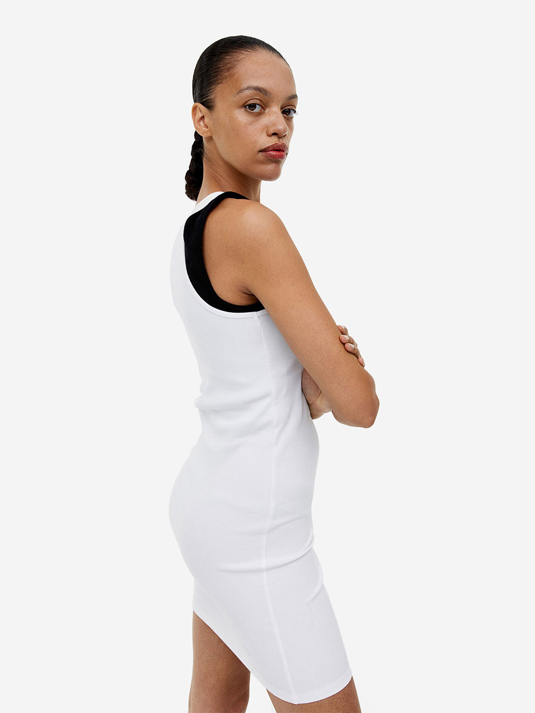 

H&M Ribbed Jersey Dress, White