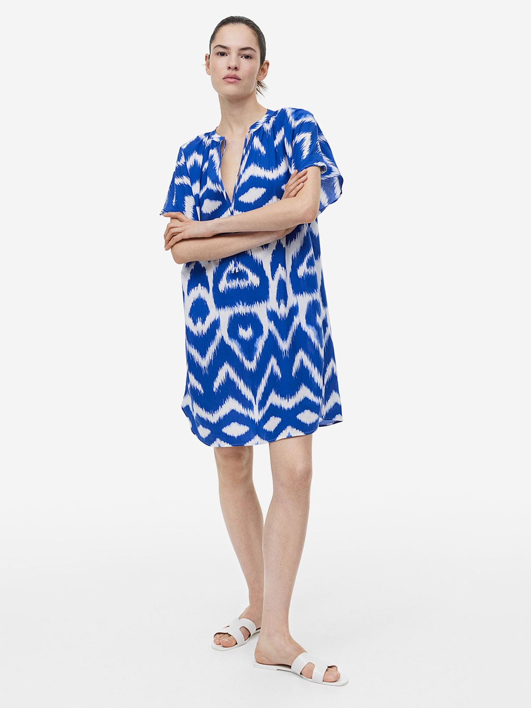 

H&M Cotton Tunic Dress, Blue