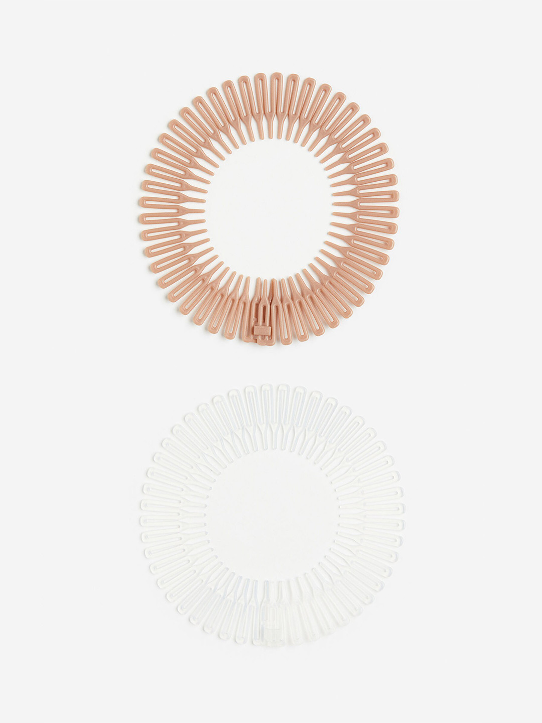 

H&M Women 2-Pack Zig-Zag Hairbands, Beige
