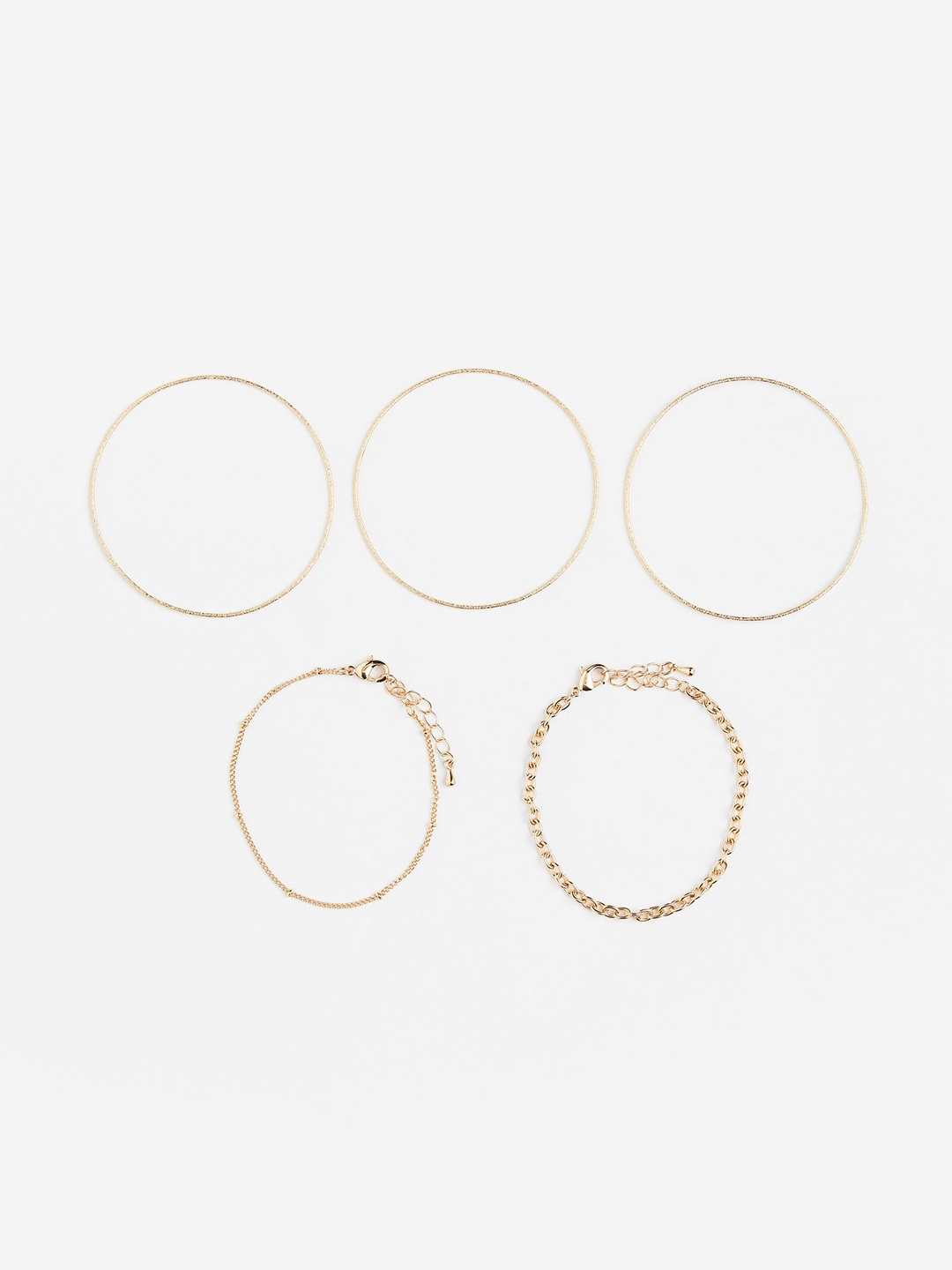 

H&M 5-Pack Bangles and Bracelets, Gold