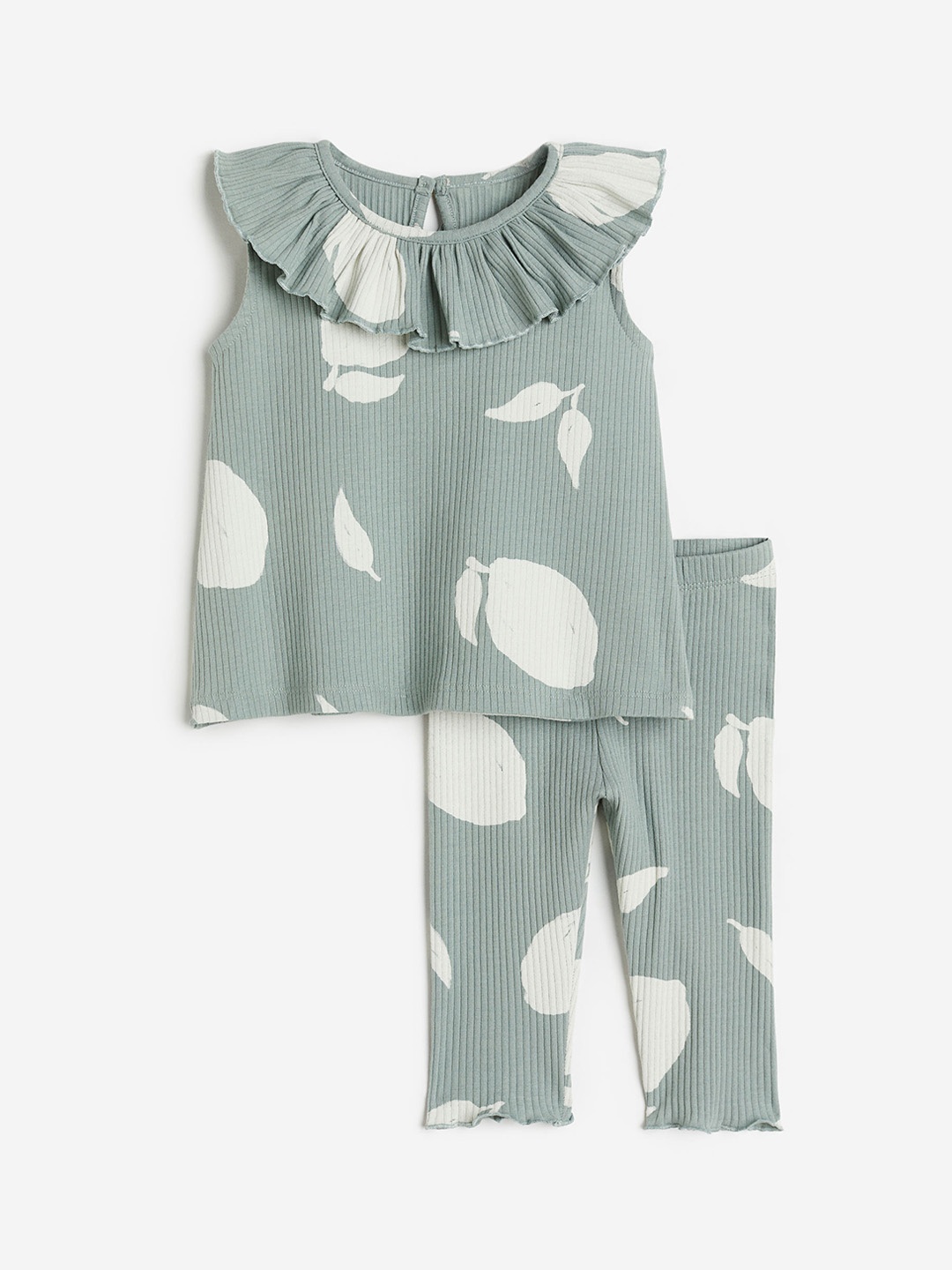 

H&M Girls 2-Piece Cotton Set, Green