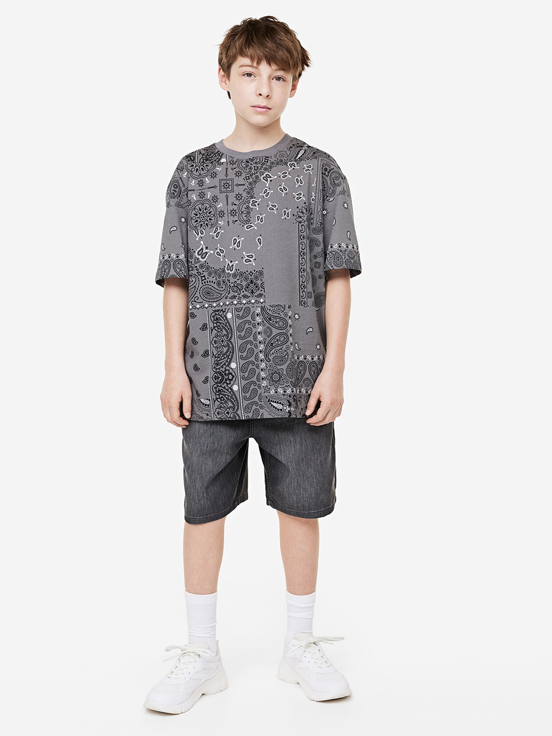 

H&M Boys Printed Jersey T-shirt, Grey