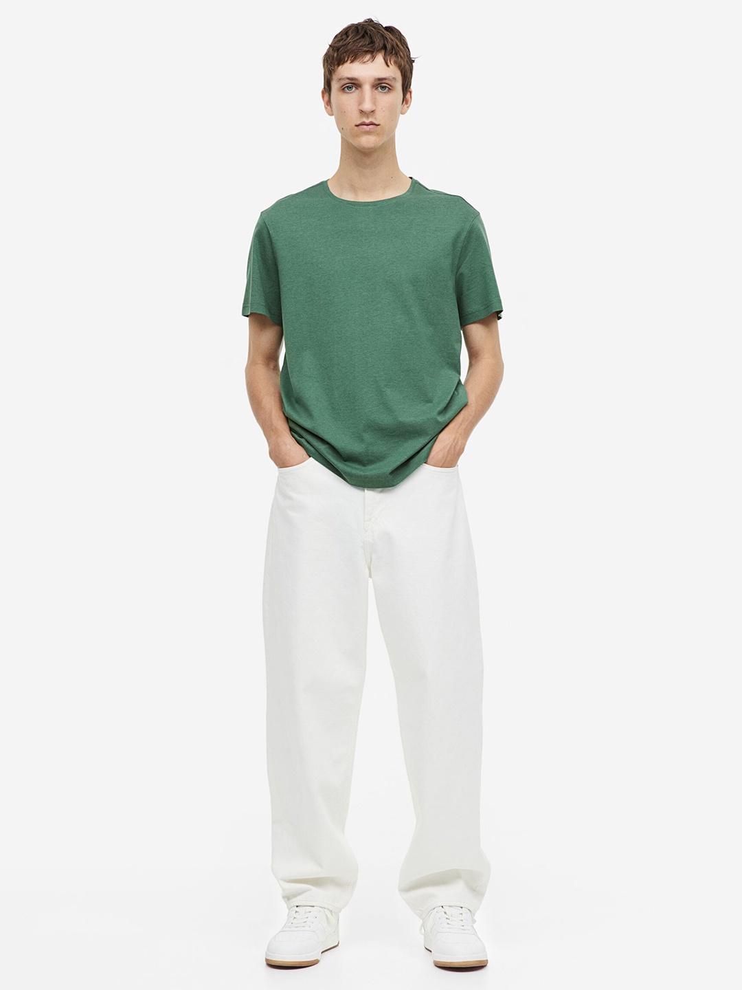 

H&M Men Regular Fit T-shirt, Green
