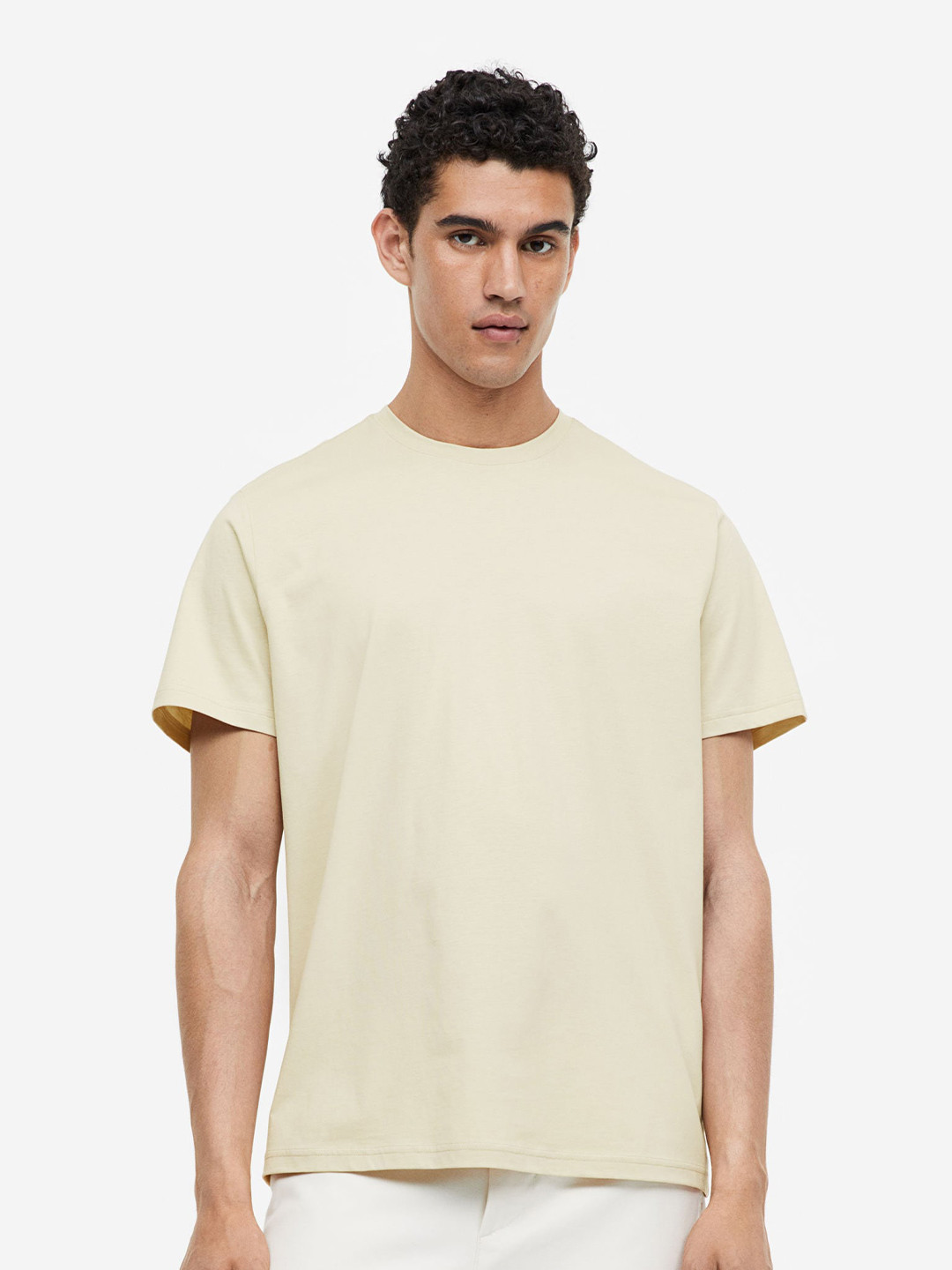

H&M Men Regular Fit Pima Cotton T-Shirt, Beige
