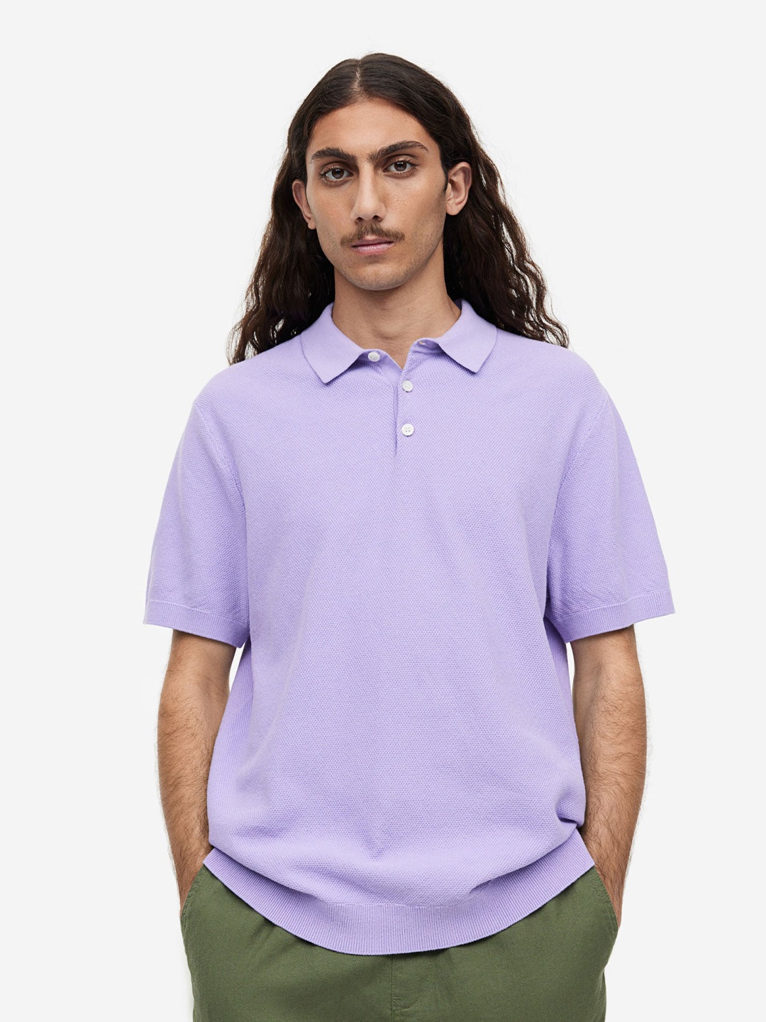 

H&M Men Regular Fit Polo Shirt, Purple