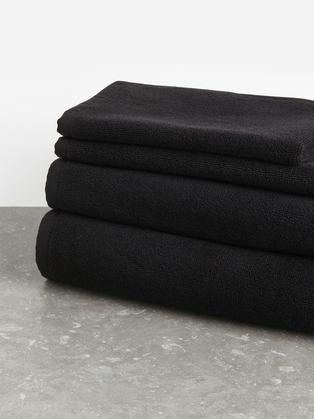 

H&M Black Cotton Terry Bath Sheet