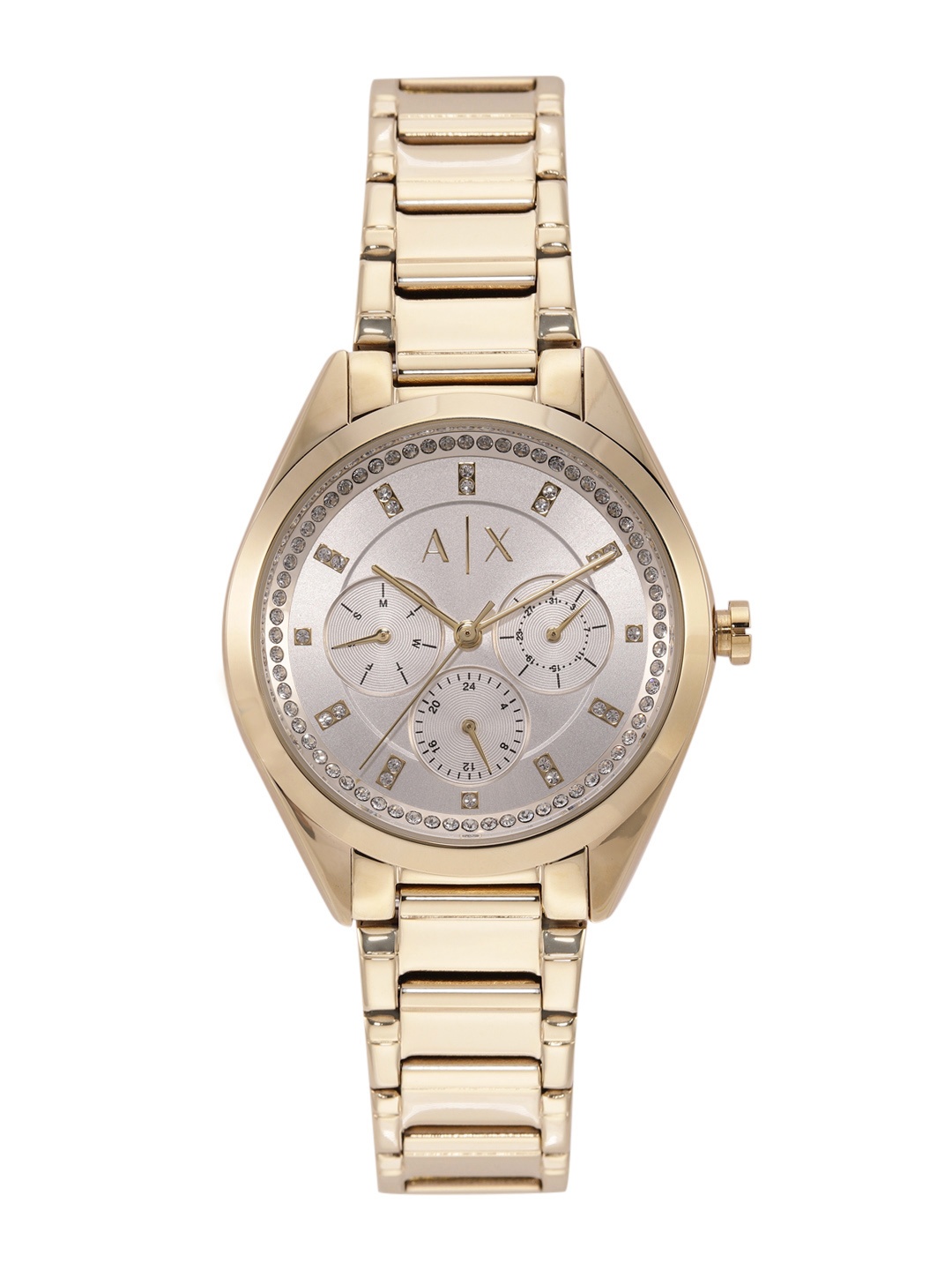 

Armani Exchange Women Embellished Analogue Watch AX5657, Silver