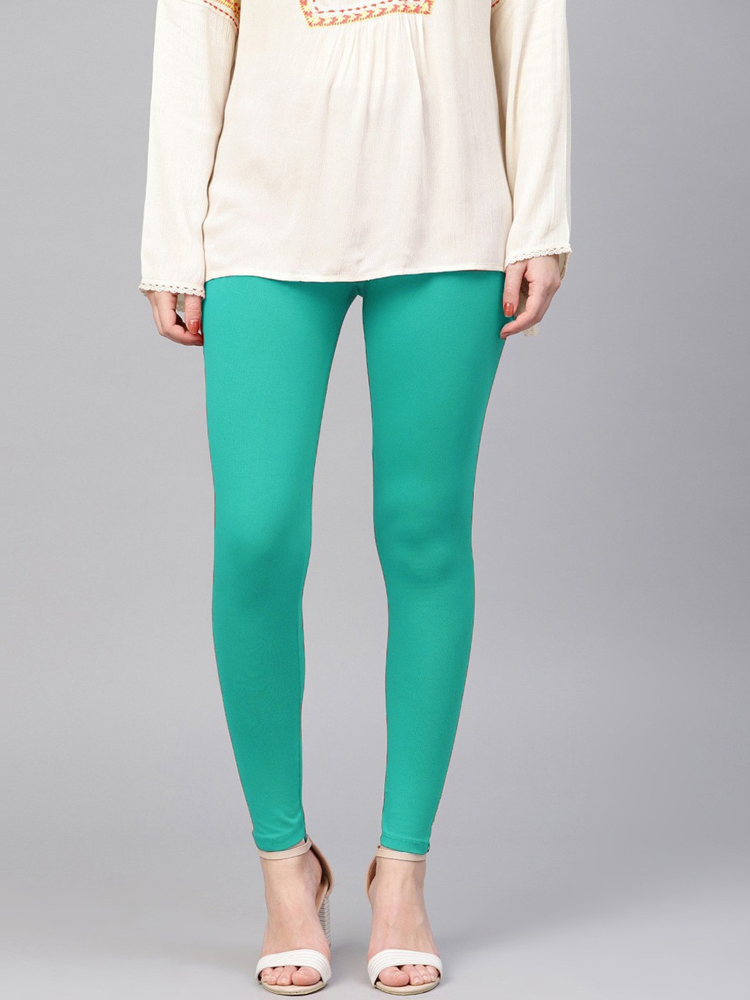 

FUBAR Women Cotton Ankle Length Leggings, Blue
