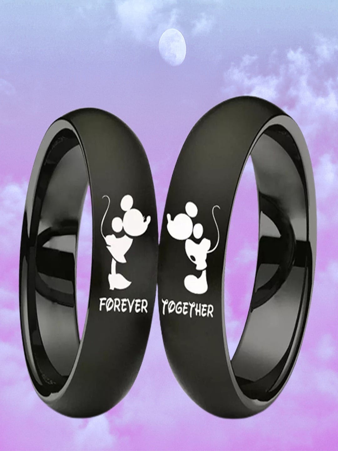 

UNIVERSITY TRENDZ Set Of 2 Mickey Mouse Finger Rings, Black
