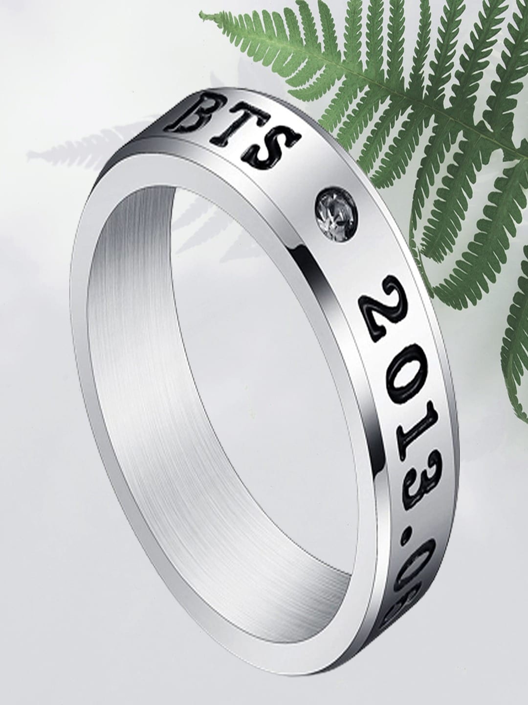 

UNIVERSITY TRENDZ Men Silver-Plated Kpop Star Bts Finger Ring