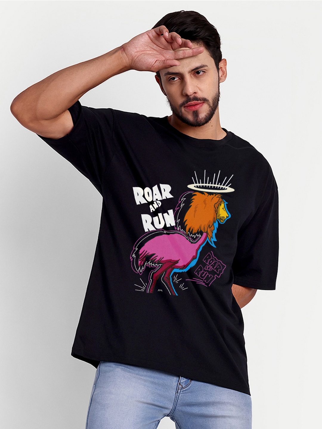 

Bloopers Store Graphic Printed Oversized T-shirt, Black