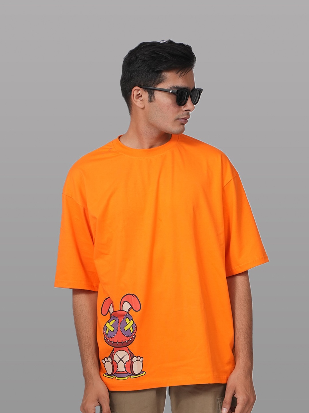 Bloopers Store Graphic Printed Oversized T-shirt, Orange
