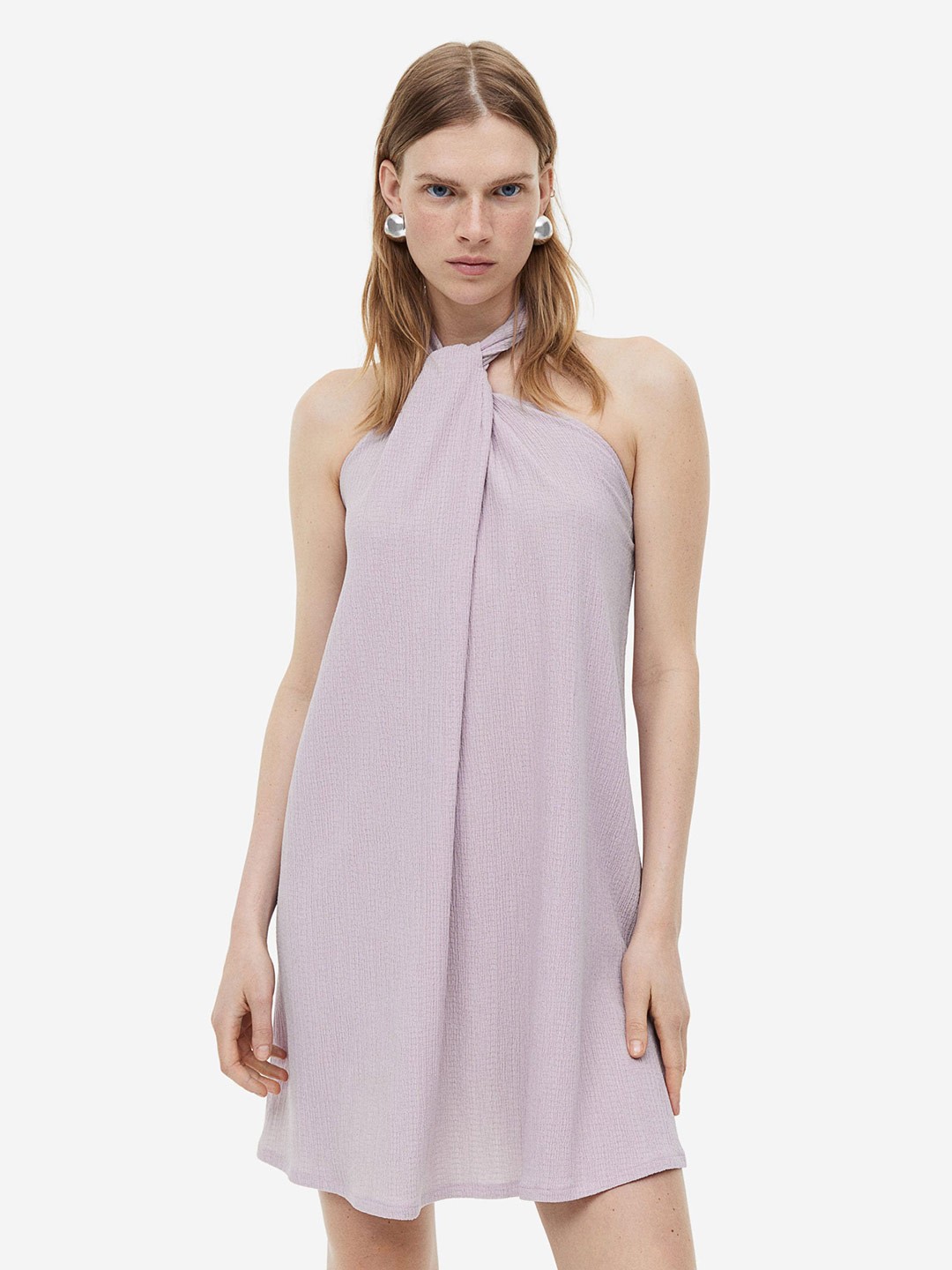 

H&M A-line Halterneck Dress, Lavender