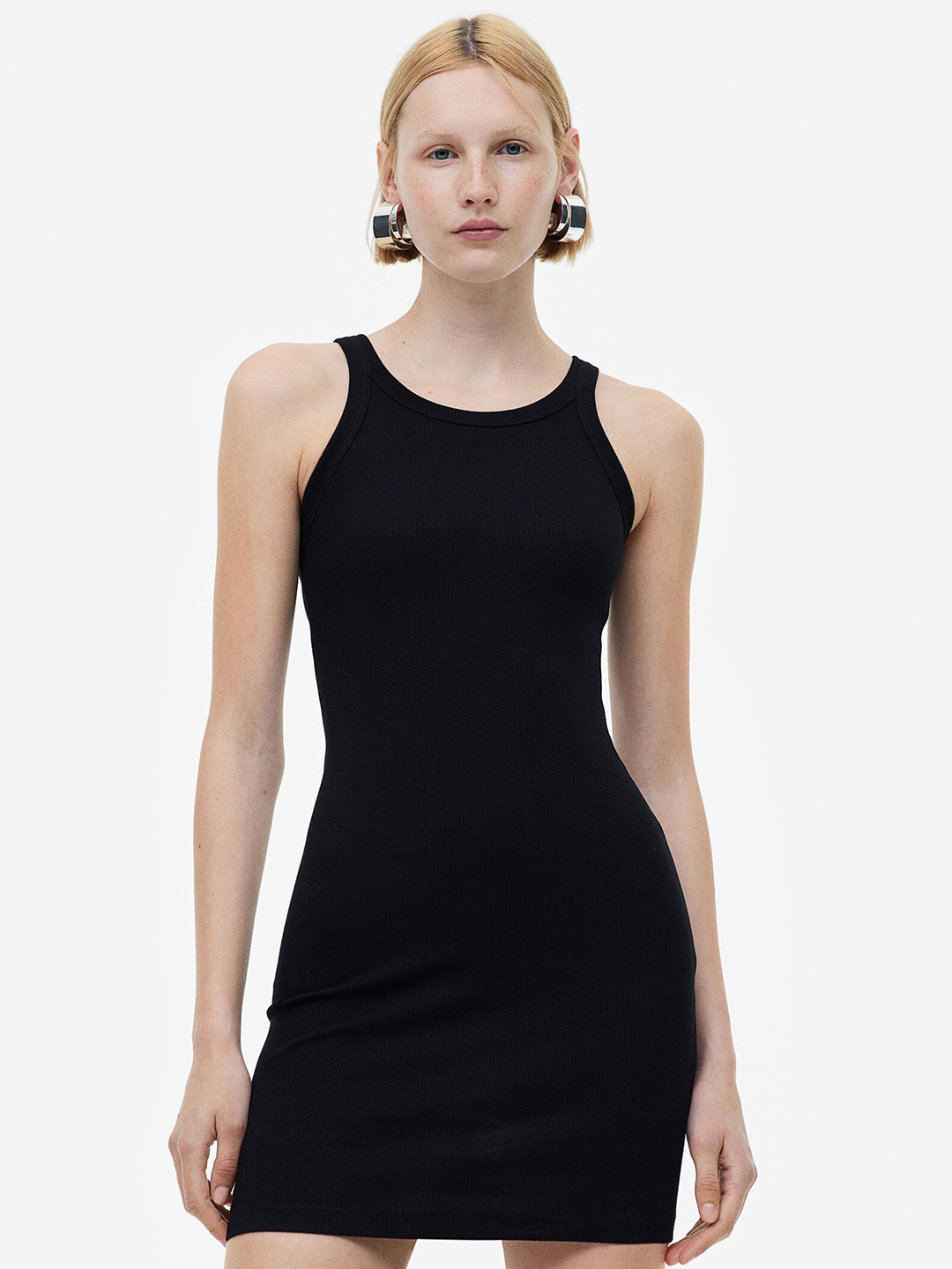 

H&M Ribbed Dress, Black