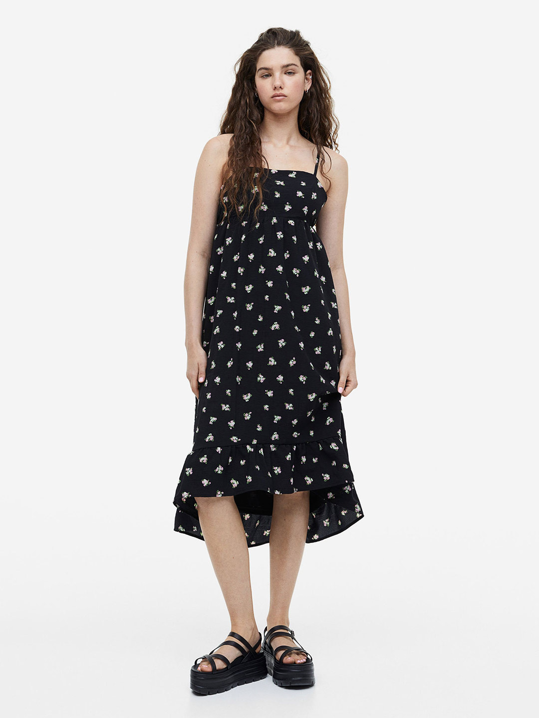 

H&M Tie-detail Crepe Dress, Black