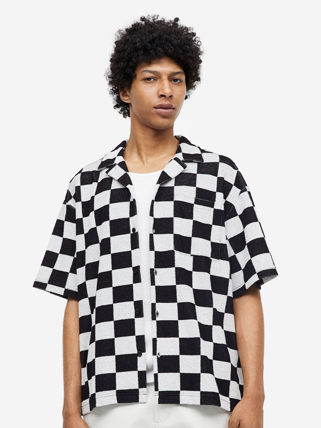 

H&M Relaxed Fit Terry Shirt, Black