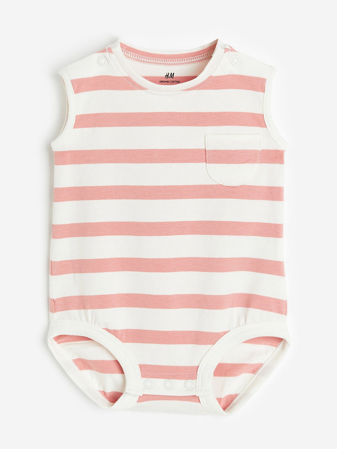 

H&M Infant Boys Sleeveless Cotton Jersey Bodysuit, Pink