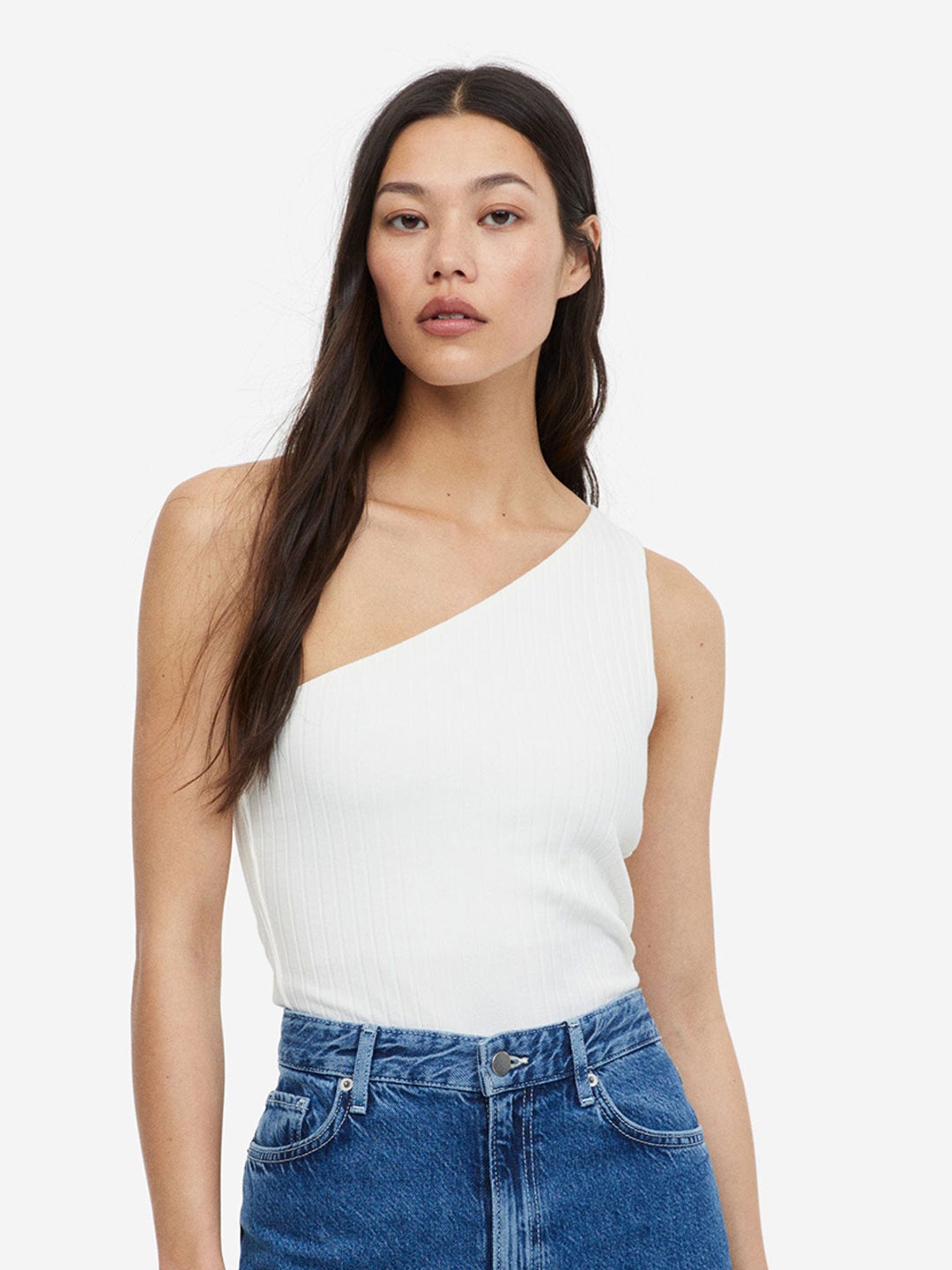 

H&M Women One-shoulder Top, White