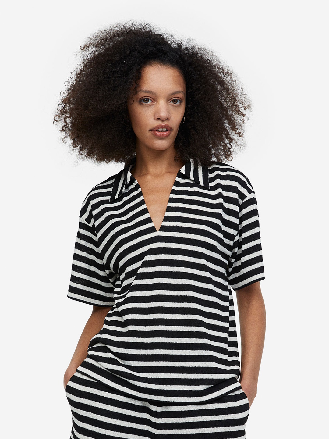 

H&M Collared Top, Black