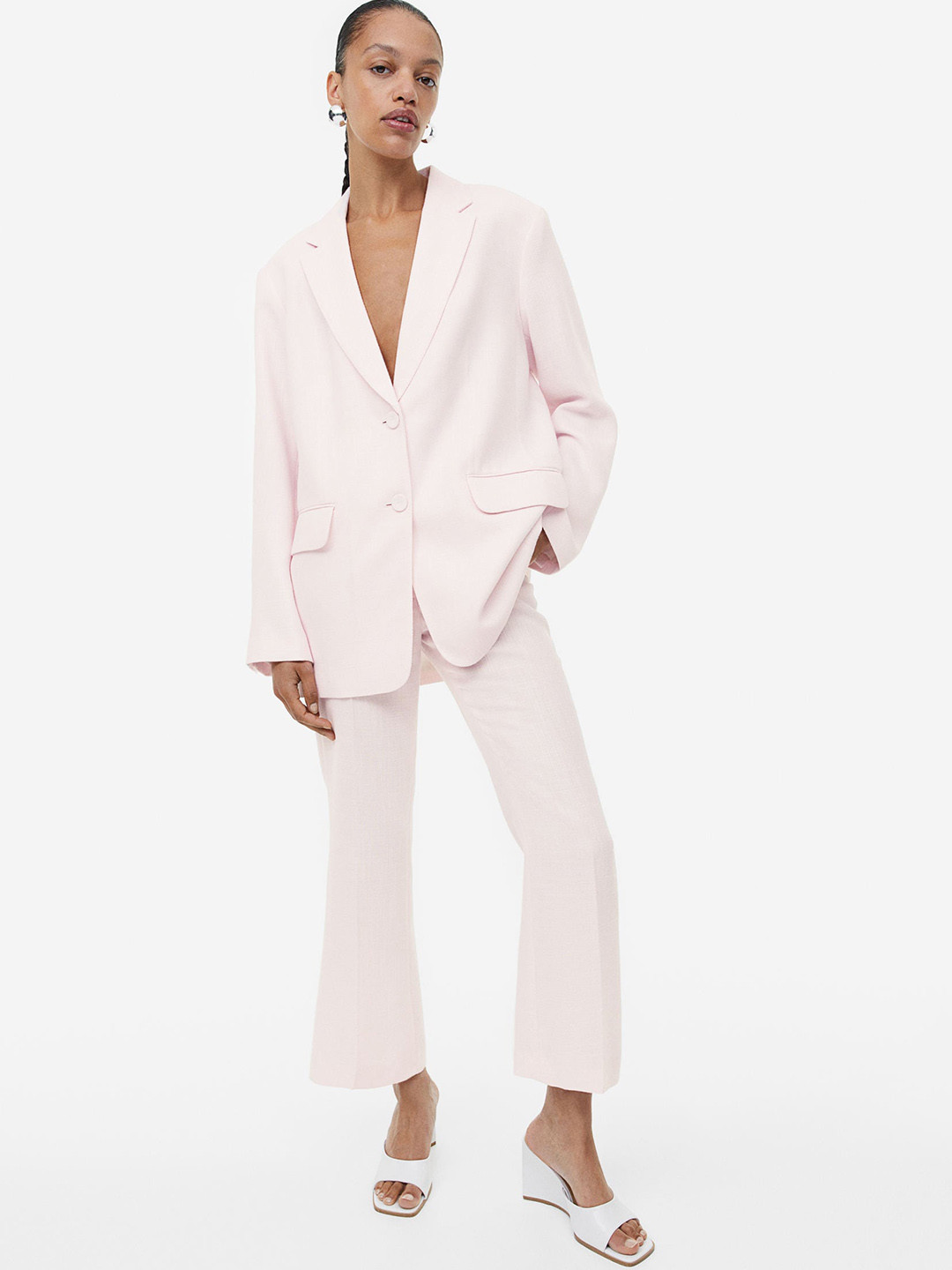 

H&M Women Flared Trousers, Pink