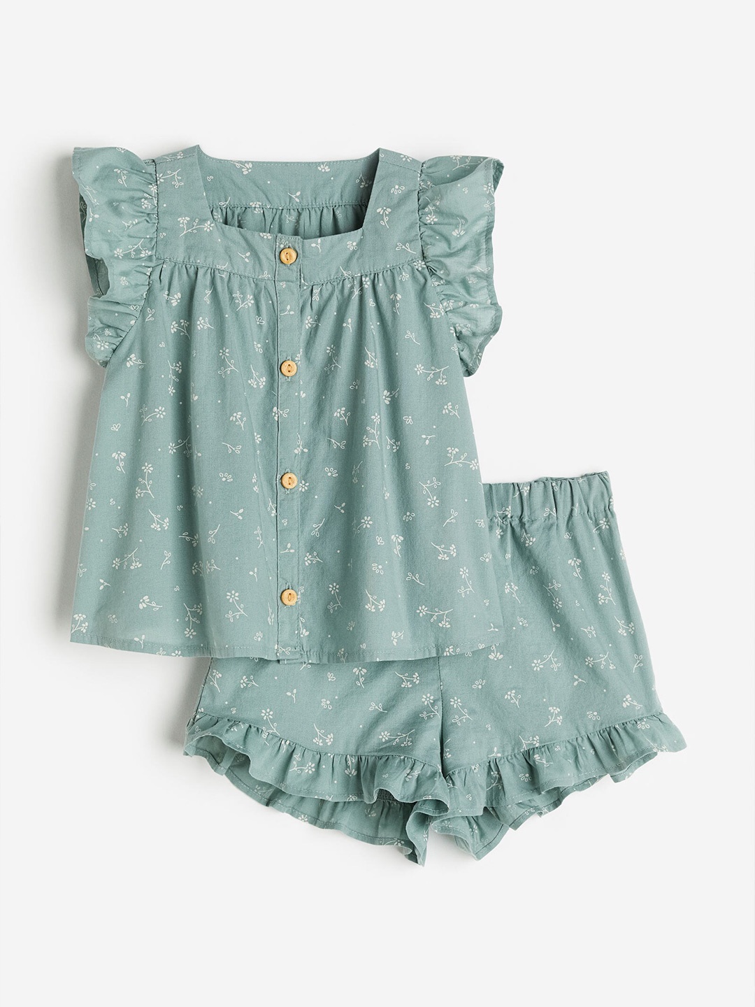 

H&M Girls 2-Piece Cotton Set, Sea green