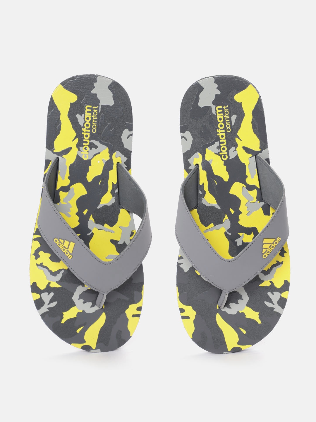 

ADIDAS Men Camouflage Printed Thong Flip-Flops, Grey