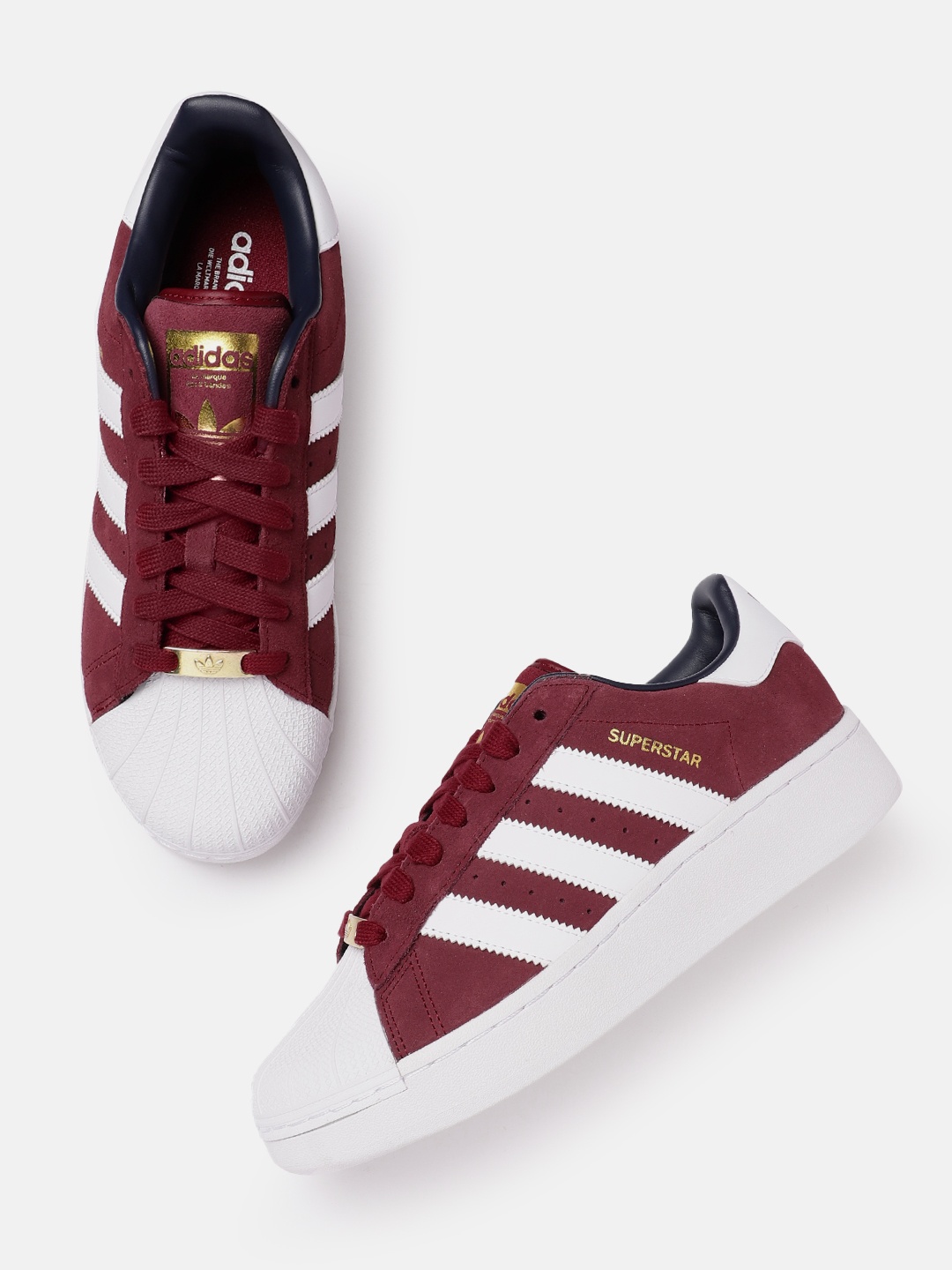 

ADIDAS Originals Men Superstar XLG Leather Sneakers, Maroon