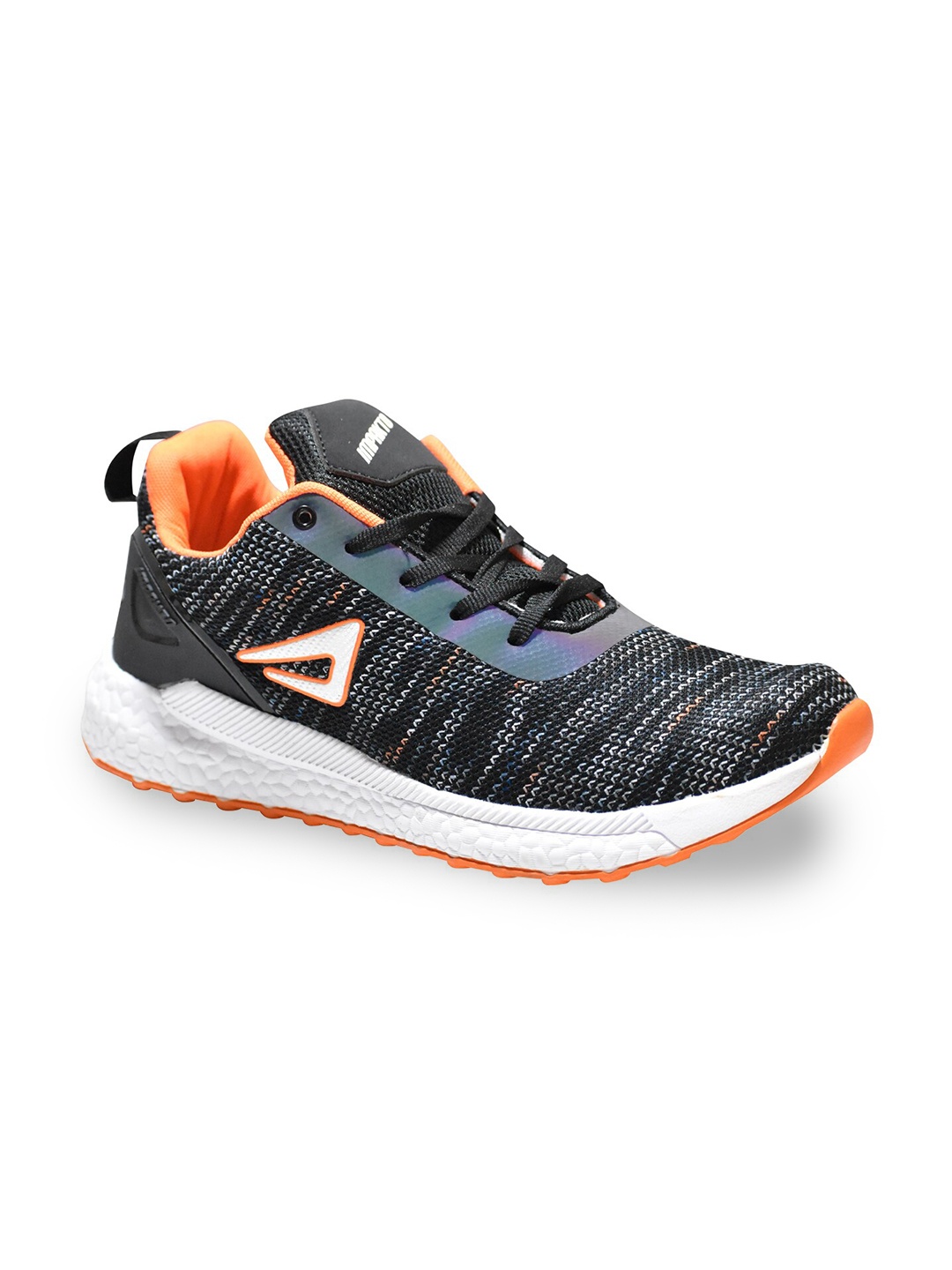 

IMPAKTO Men Breathable Mesh Non-Marking Running Shoes, Black