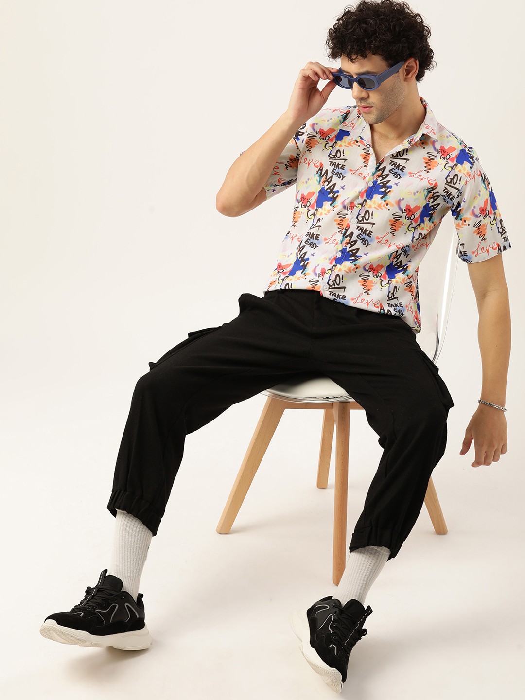 

Kook N Keech Men Relaxed Printed Cotton Linen Casual Shirt, White