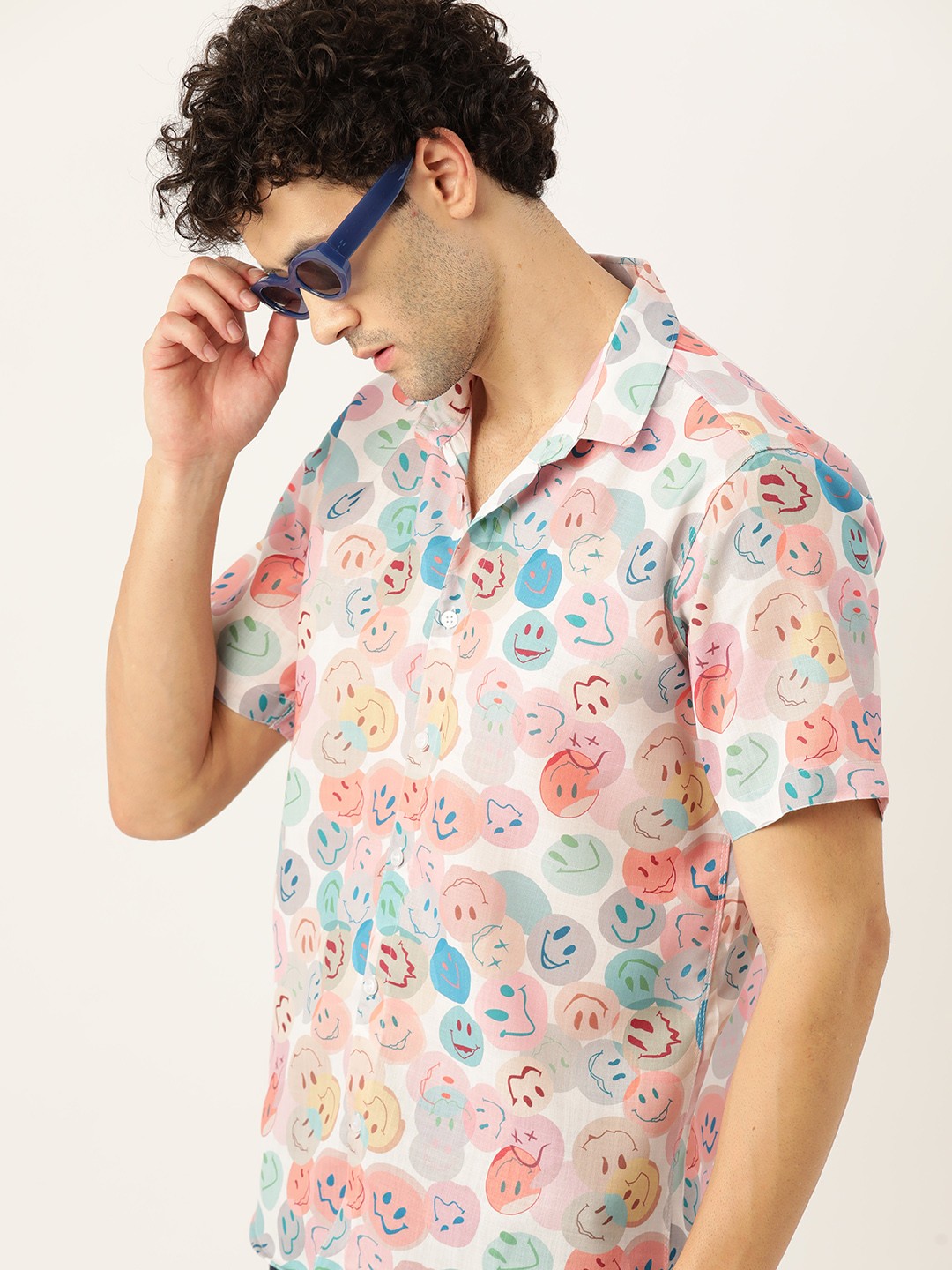 

Kook N Keech Men Relaxed Printed Cotton Linen Casual Shirt, White