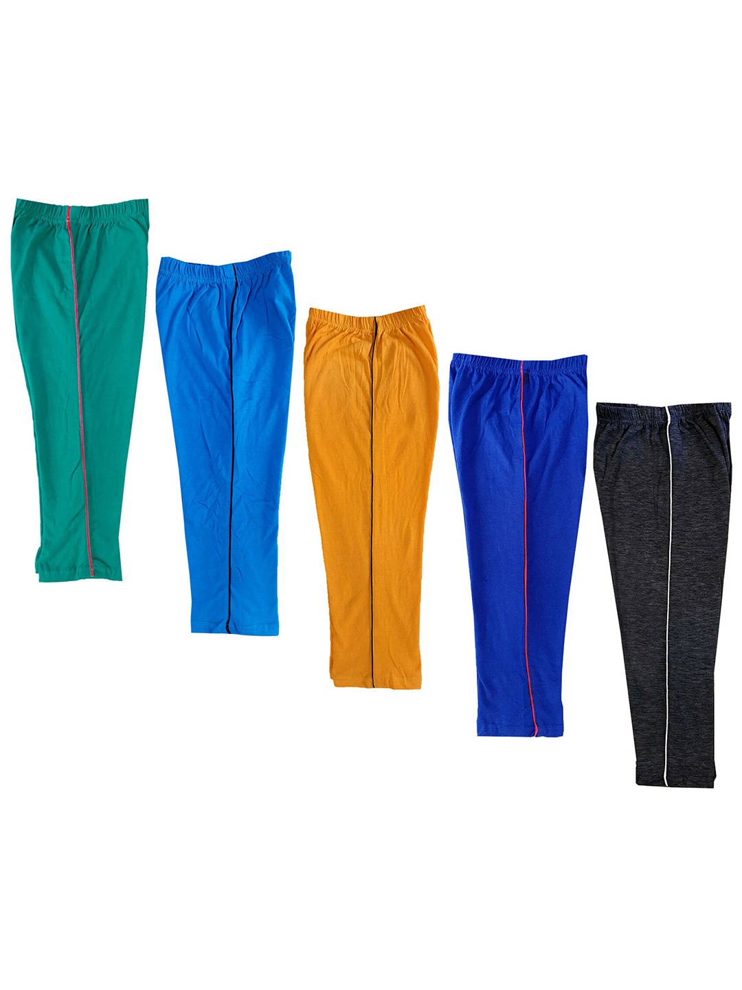 

IndiWeaves Girls Pack Of 5 Pure Cotton Regular Fit Capris, Green