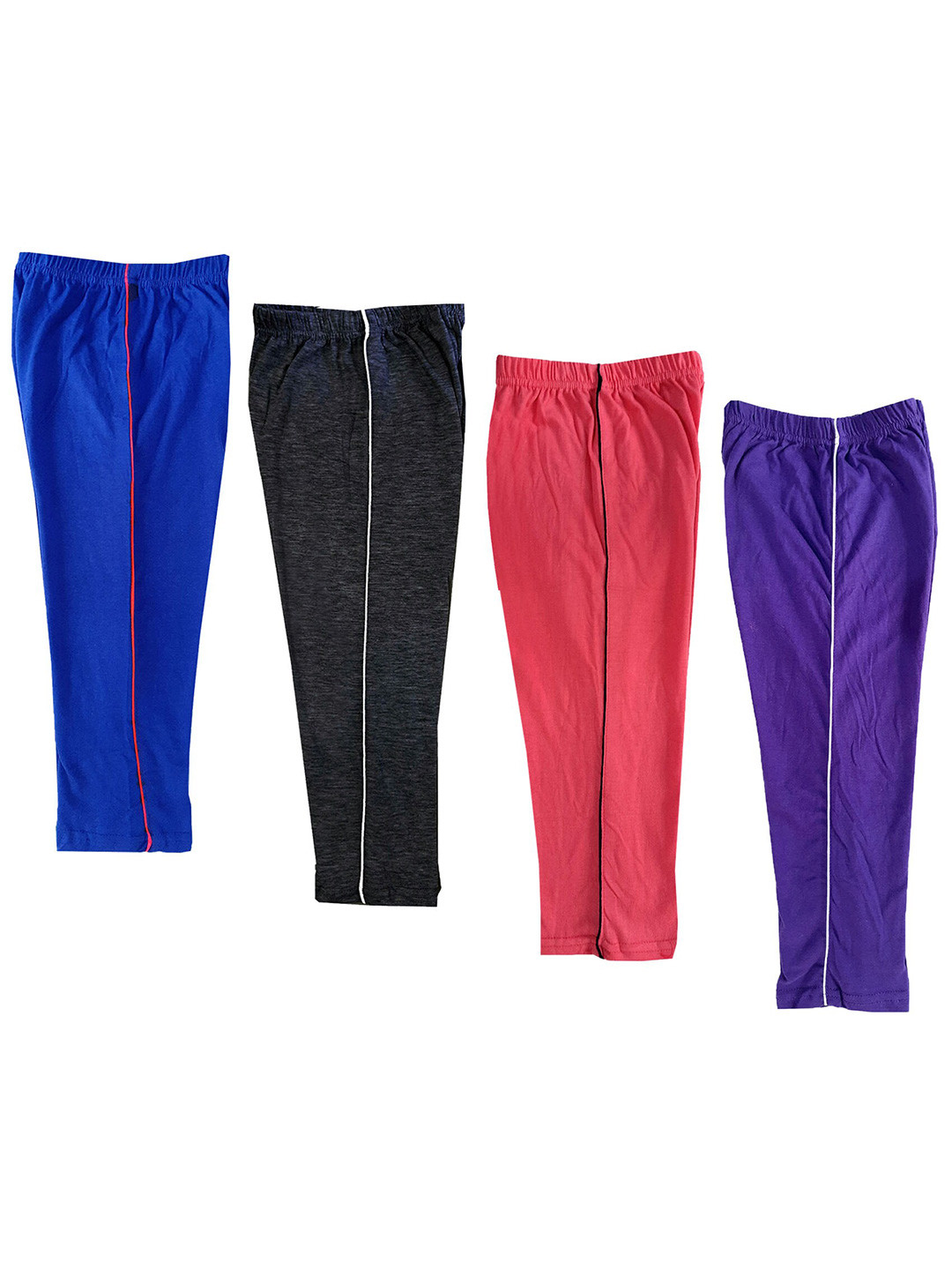 

IndiWeaves Girls Pack of 4 Pure Cotton Capris, Blue