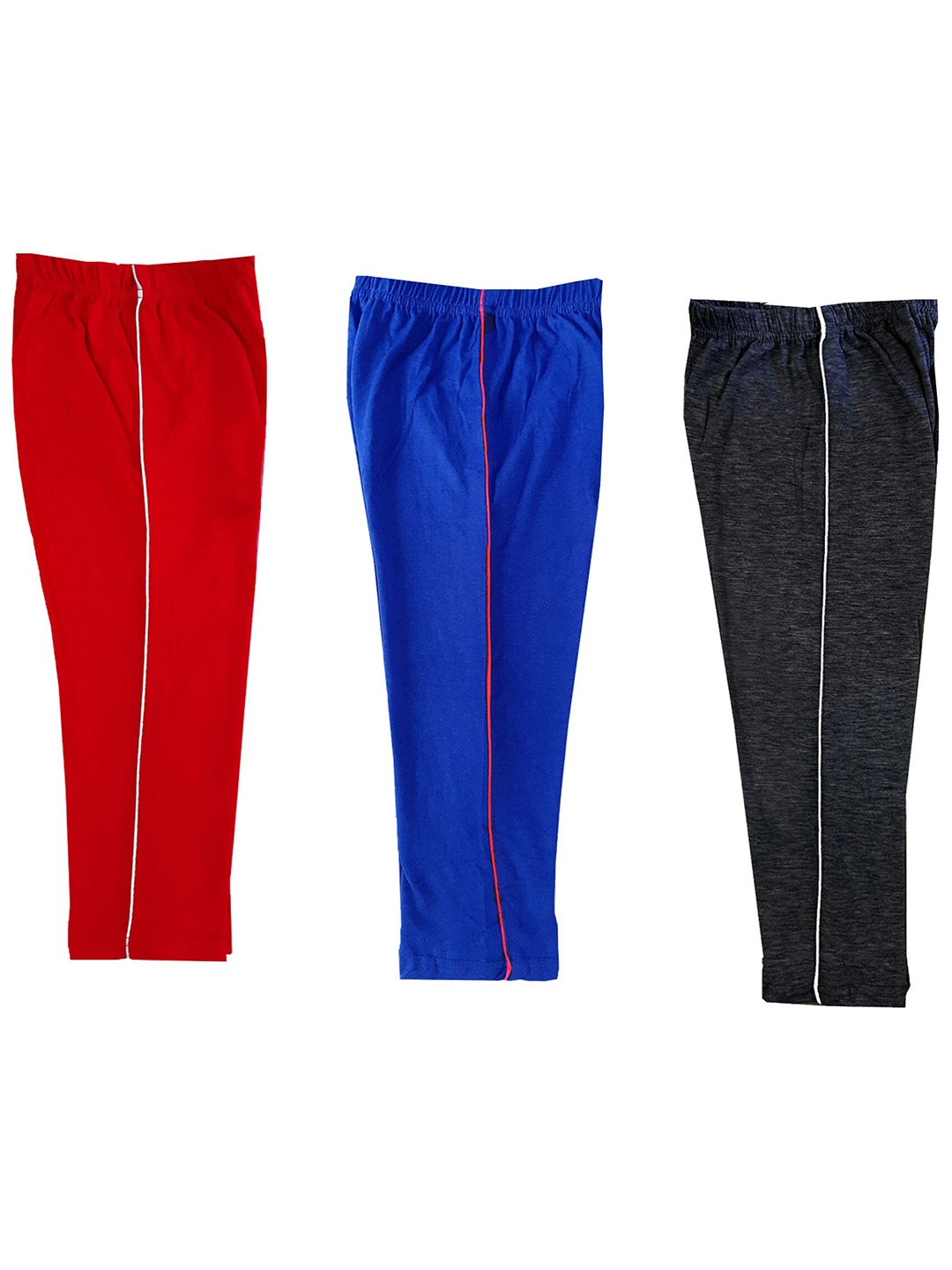 

IndiWeaves Girls Pack Of 3 Pure Cotton Regular Fit Capris, Blue