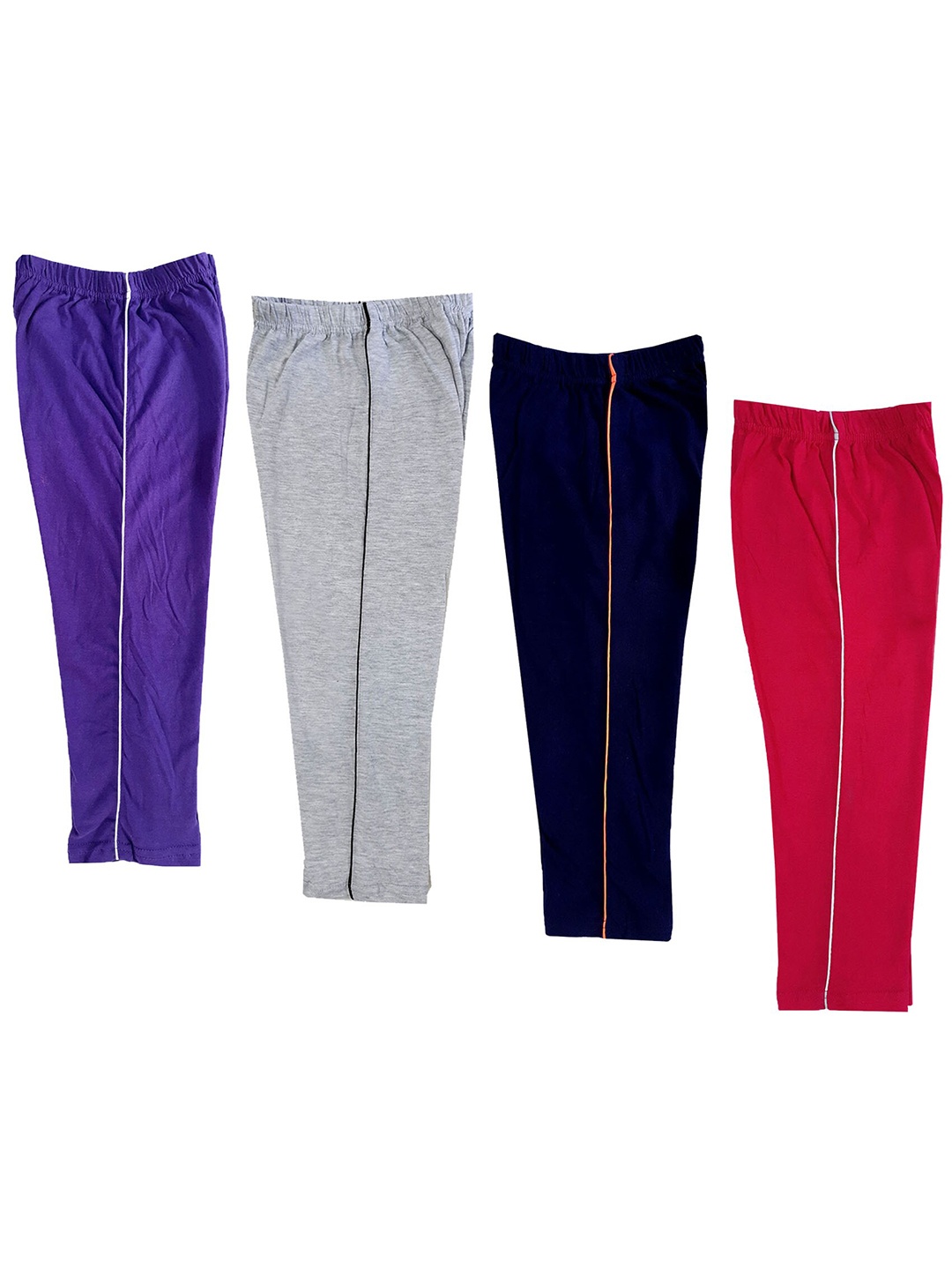 

IndiWeaves Girls Pack Of 4 Mid-Rise Cotton Capris, Violet