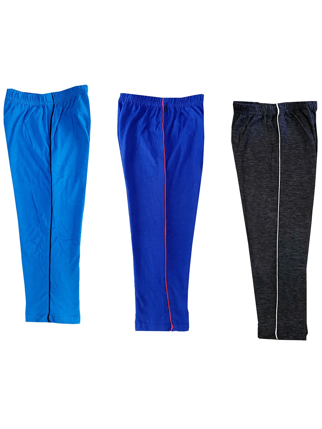 

IndiWeaves Girls Pack Of 3 Pure Cotton Capris, Blue
