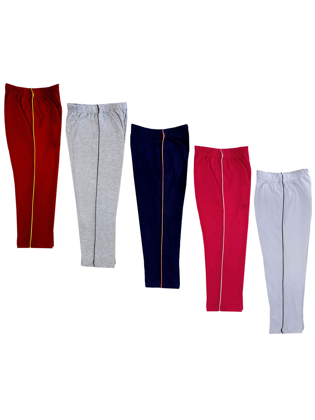 

IndiWeaves Girls Pack Of 5 High-Rise Pure Cotton Capris, Red