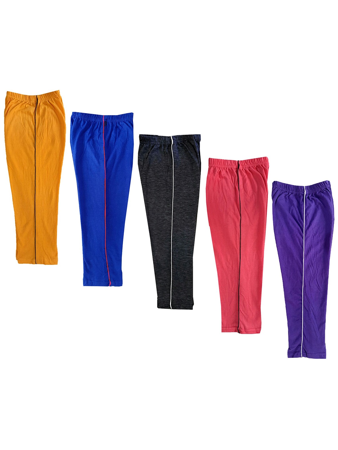 

IndiWeaves Girls Pack of 5 Pure Cotton Capris, Yellow