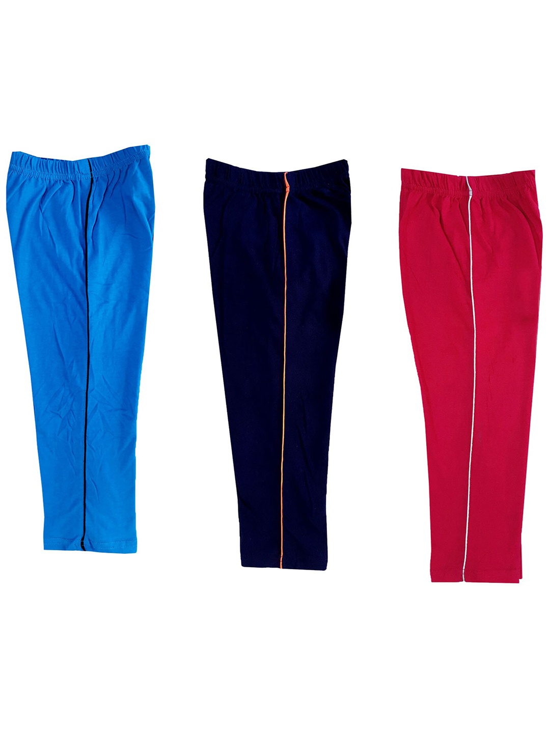 

IndiWeaves Girls Pack Of 3 High-Rise Pure Cotton Capris, Blue