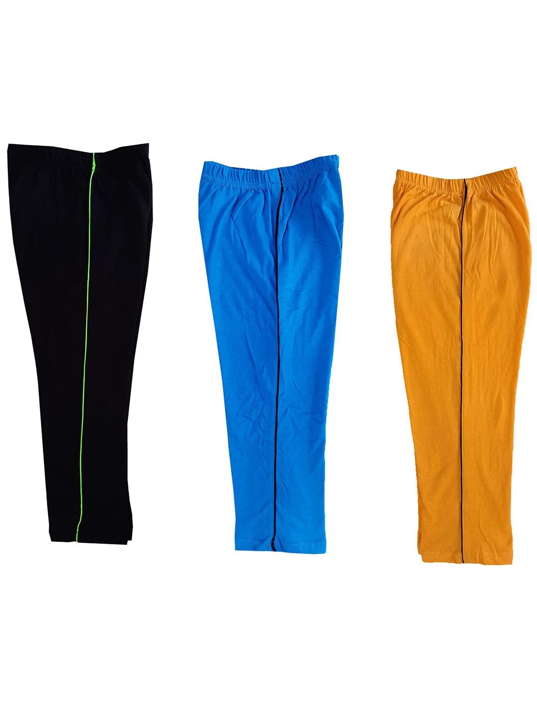 

IndiWeaves Girls Pack of 3 Pure Cotton Capris, Blue