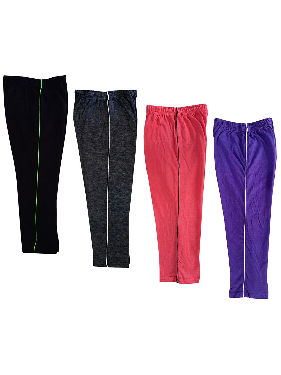 

IndiWeaves Girls Pack Of 4 Mid-Rise Cotton Capris, Violet