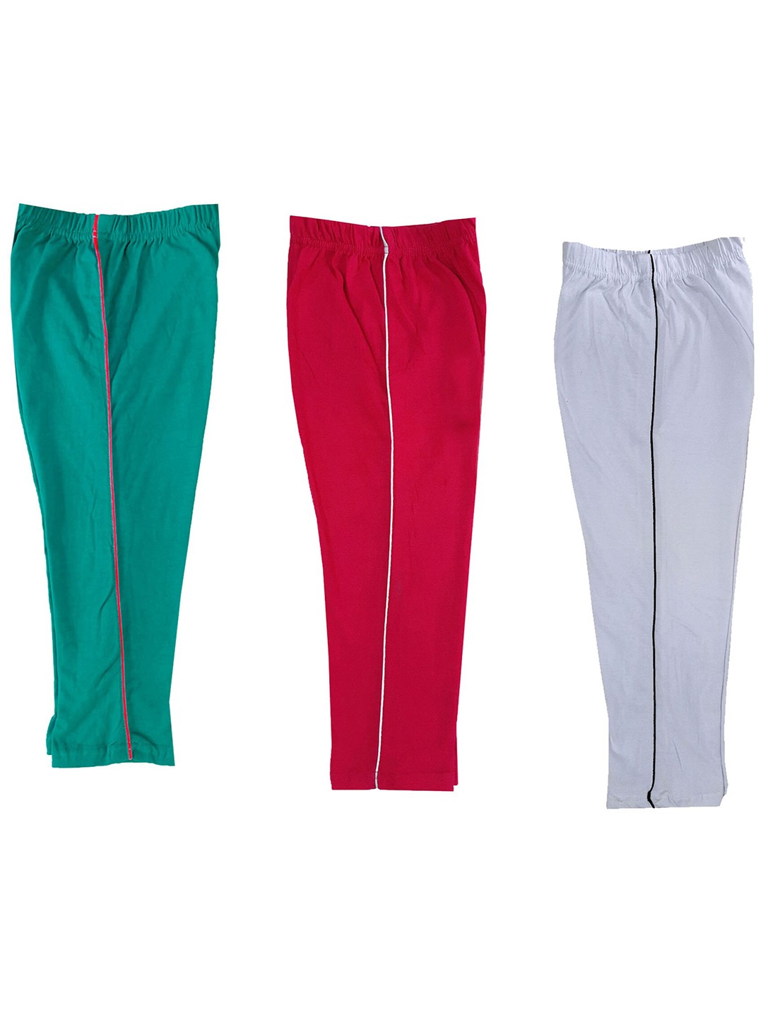 

IndiWeaves Girls Pack Of 3 Pure Cotton Capris, Pink
