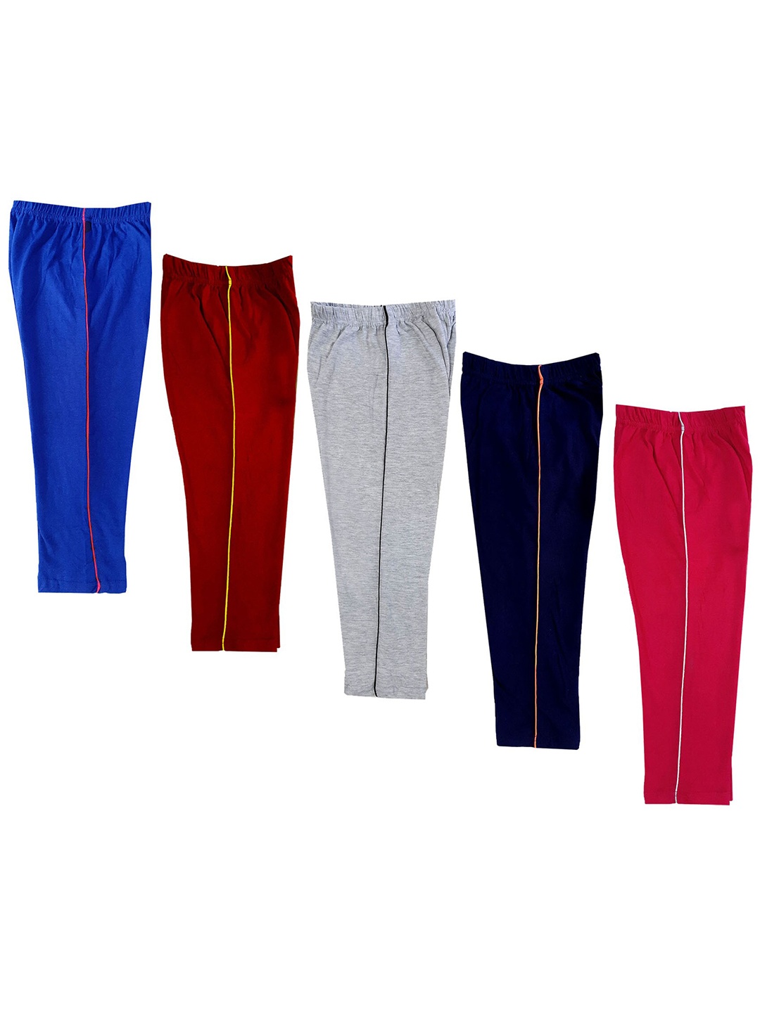 

IndiWeaves Girls Pack Of 5 Mid-Rise Cotton Capris, Blue