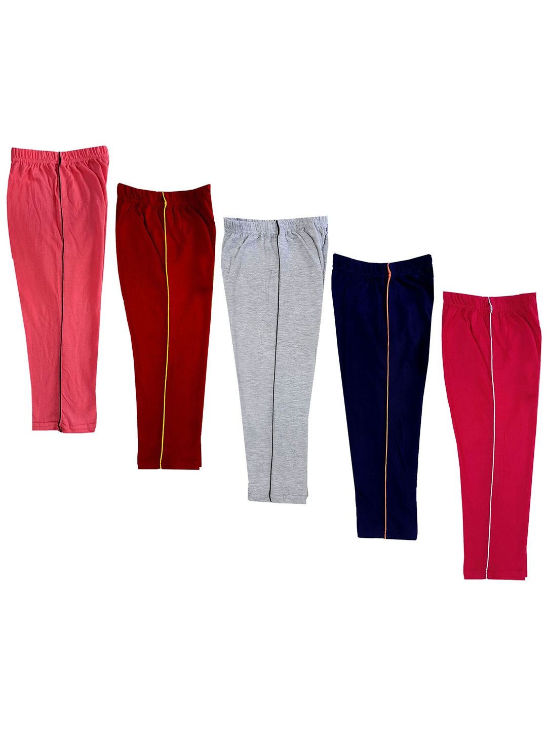 

IndiWeaves Girls Pack Of 5 Pure Cotton Regular Fit Capris, Grey