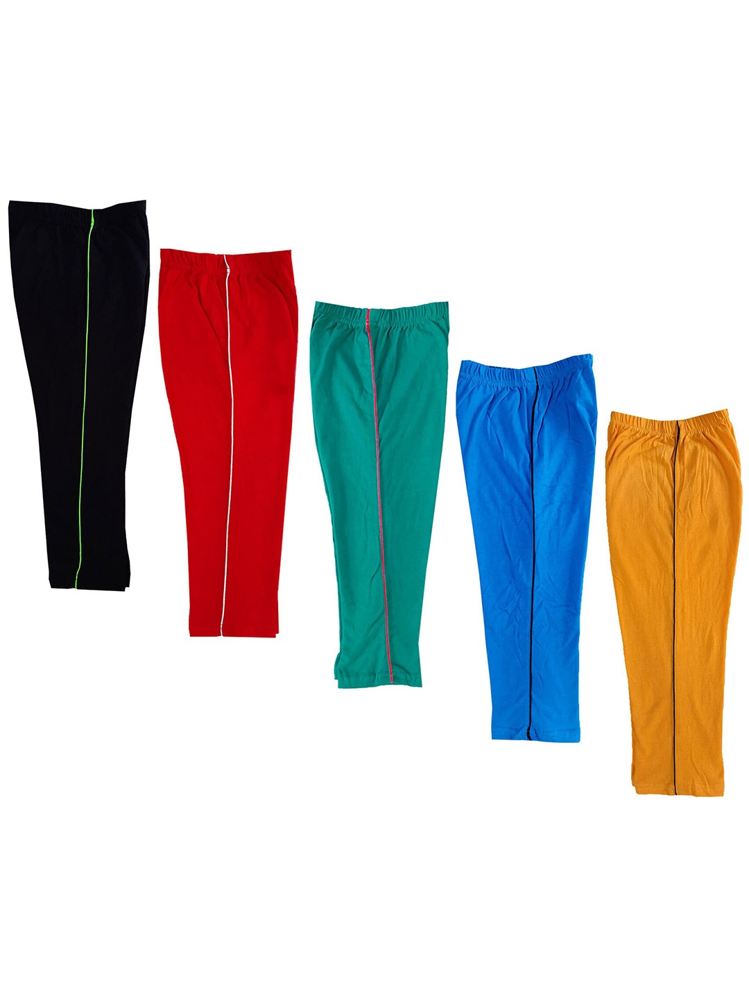 

IndiWeaves Girls Pack of 5 Pure Cotton Capris, Red