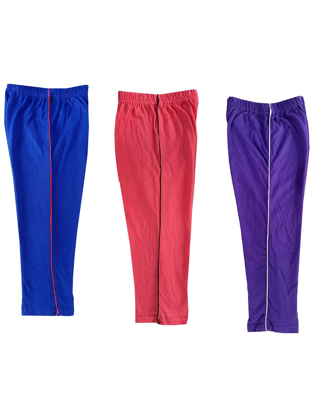 

IndiWeaves Girls Pack of 3 Pure Cotton Capris, Violet